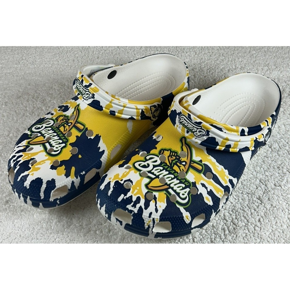 Crocs Savannah Bananas Classic Clog 210643 Yellow Blue White M10 W12 ***EUC***